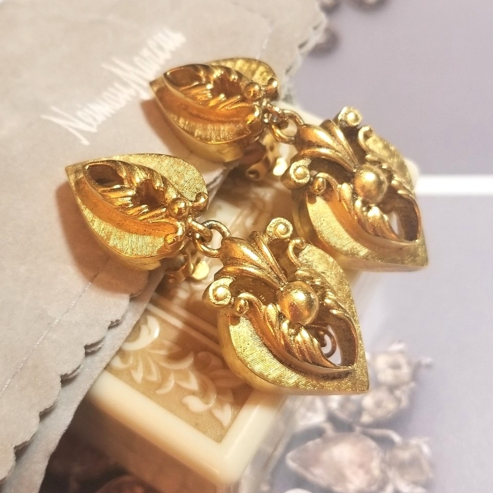 VTG Jose' & Maria Barrera Etruscan Revival Golden Earrings